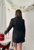 Zwarte Elegante Glam Blazer Mini Jurk